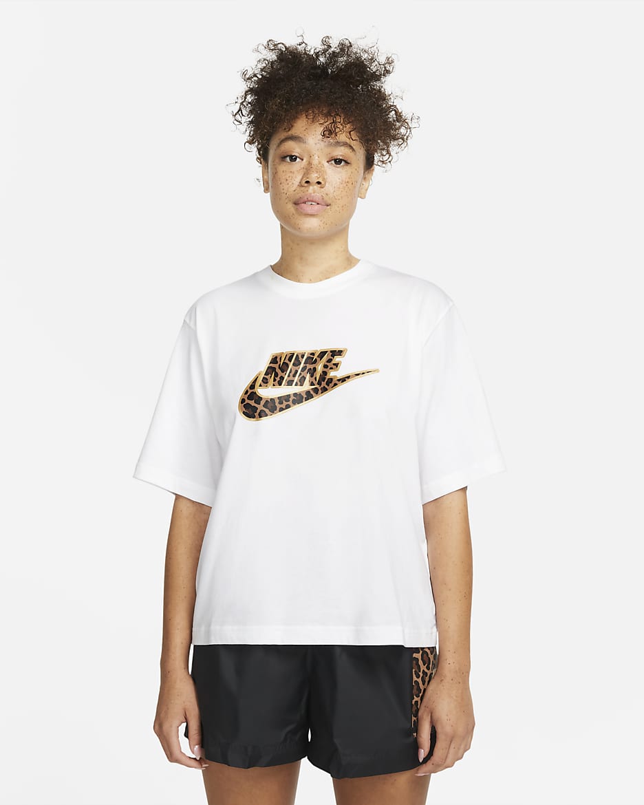 Nike shirt white and gold online